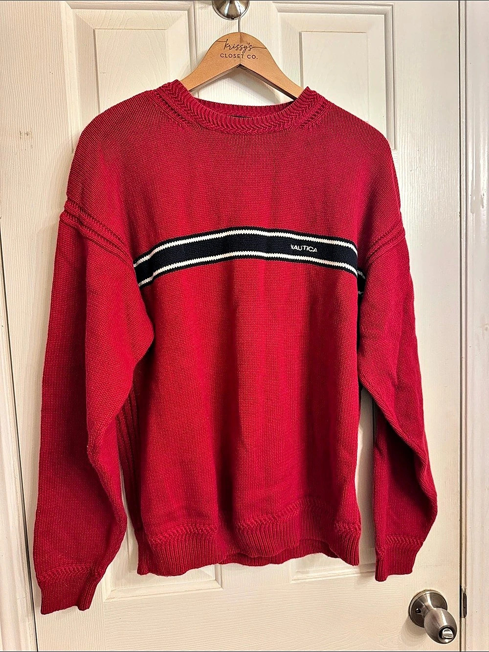 Nautica Men's Cotton Color Block Sweater Large